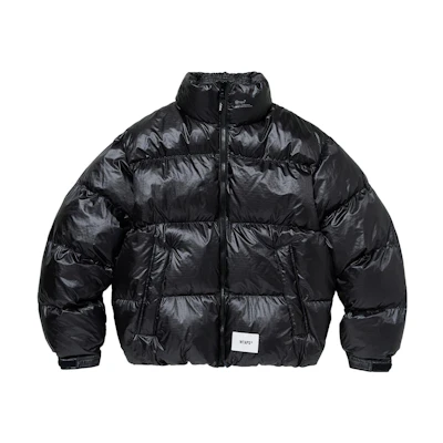 WTAPS FW23 Black Stand Collar Letter Print Long Sleeve Jacket 232BRDT-JKM05