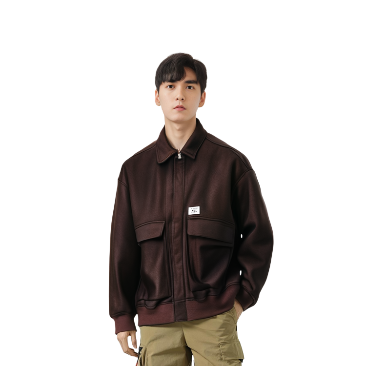 Sizing WTAPS FW23  Colorblock Long Sleeve Jacket Black/Brown 232BRDT-JKM04
