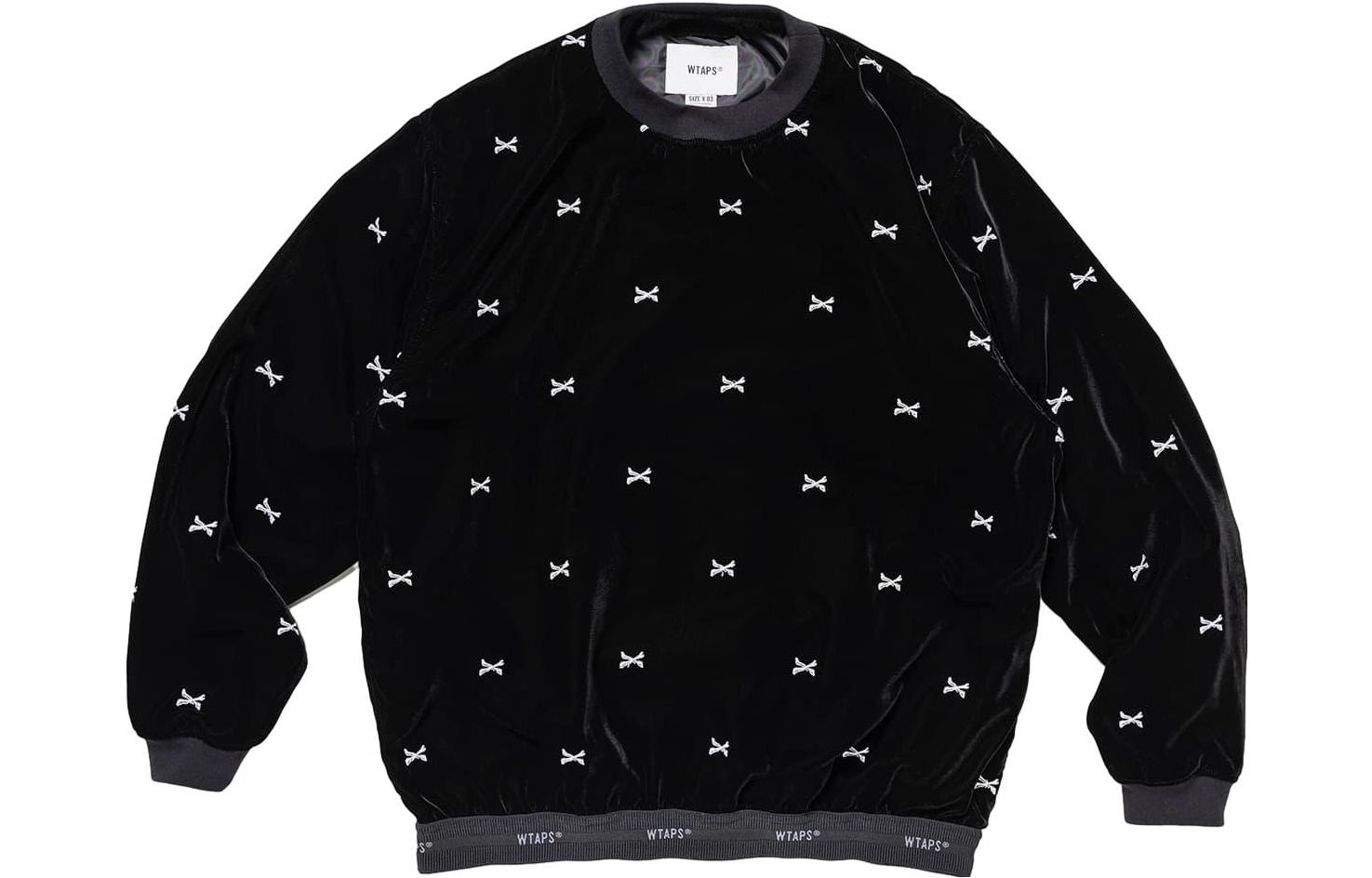 WTAPS FW23 All-Over Print Crewneck Long Sleeve Sweatshirt Men 232TQDT-SHM04