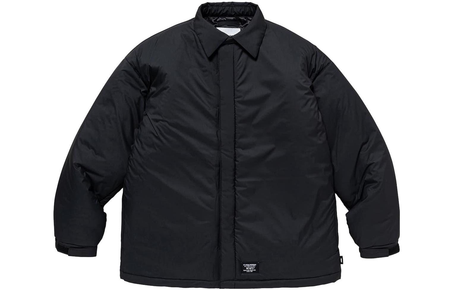 WTAPS FW23 Collared Patch Long Sleeve Jacket Black Mens 232TQDT-JKM06