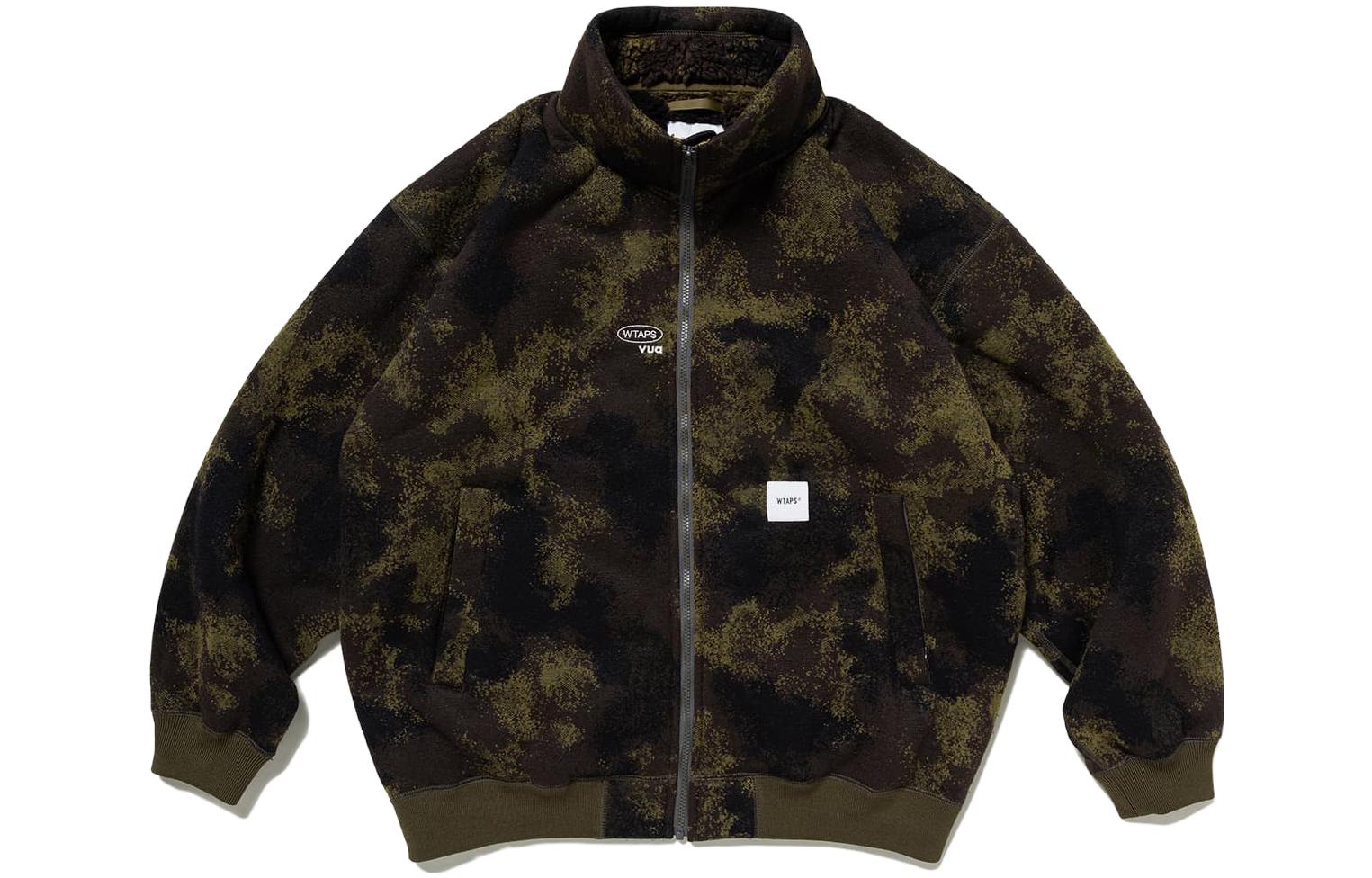 WTAPS FW23 Embroidered Contrast-Collar Long-Sleeve Jacket 232TQDT-JKM07