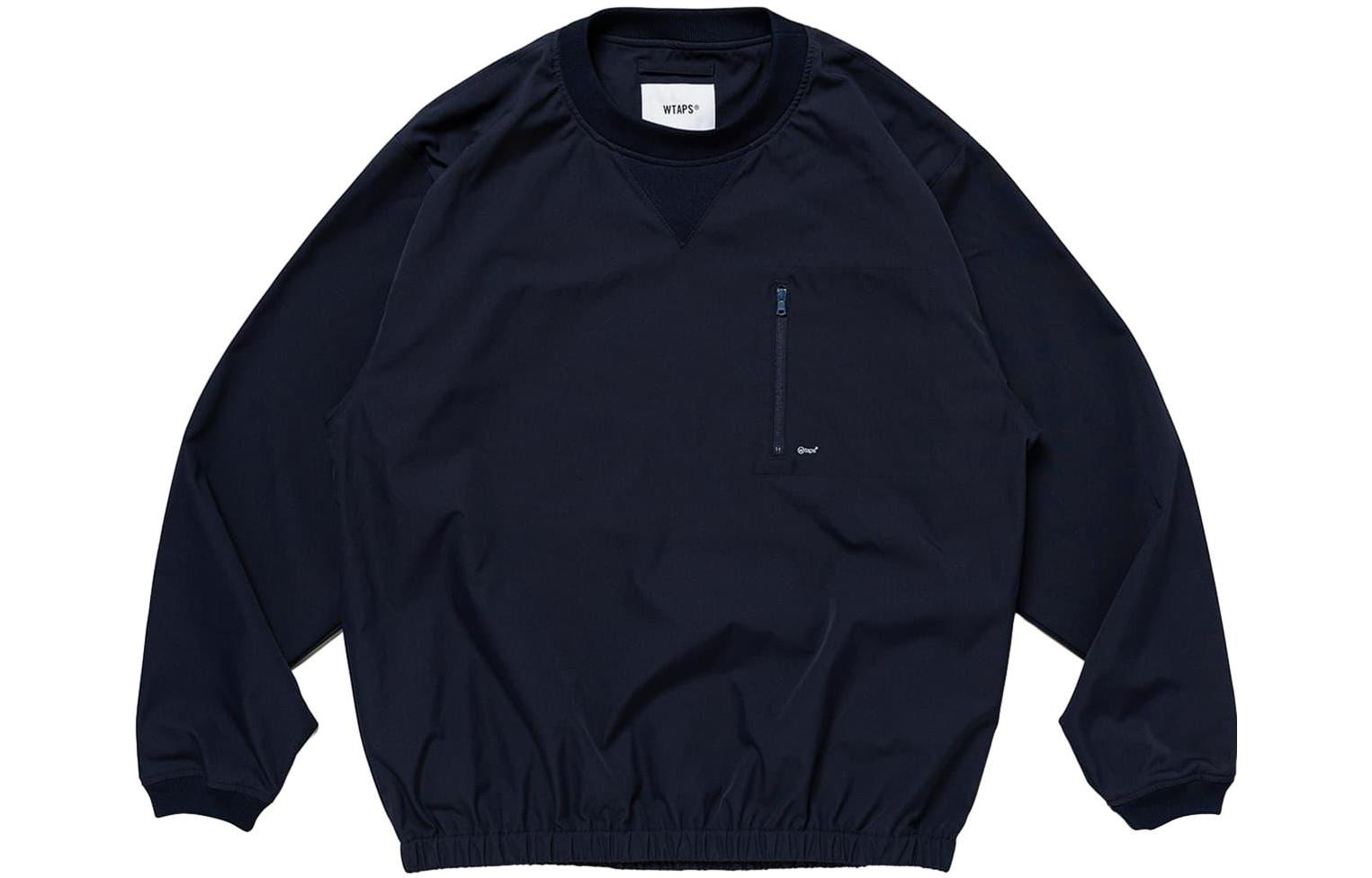 WTAPS FW23 Letter Print Patch Pocket Long Sleeve Sweatshirt Men 232TQDT-JKM02