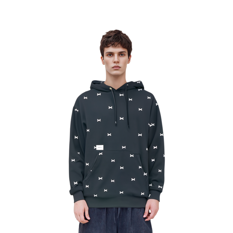 Lookbook WTAPS Graphic Print Pullover Hoodie  Black 222ATDT-CSM26-BLACK