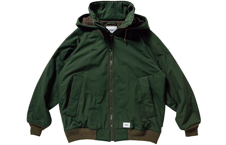 WTAPS Green Printed Back Hooded Workwear Jacket Unisex 192BRDT-JKM02-OD