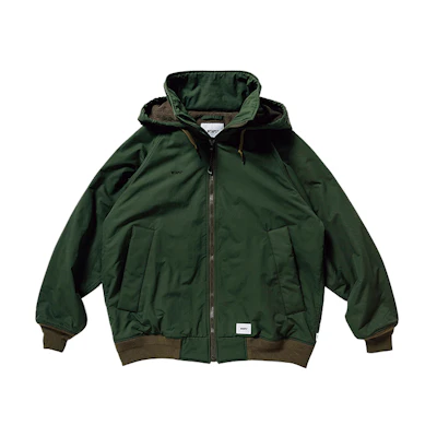 WTAPS Green Printed Back Hooded Workwear Jacket Unisex 192BRDT-JKM02-OD