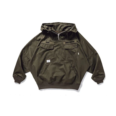 WTAPS Half-Zip Pocket Jacket in Olive 202WVDT-JKM05