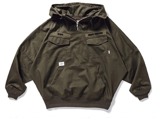 WTAPS Half-Zip Pocket Jacket in Olive 202WVDT-JKM05 Order WTAPS Half-Zip Pocket Jacket in Olive 202WVDT-JKM05
