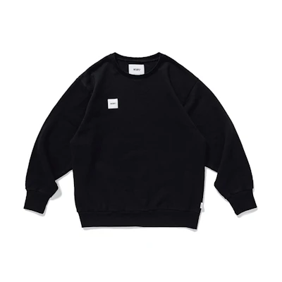 WTAPS Home Base Crew Neck Sweatshirt Black Unisex - Square Patch Design 201ATDT-CSM20-BLACK