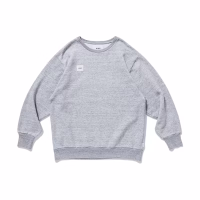 WTAPS Home Base Crew Neck Sweatshirt Gray - Unisex Casual Pullover 201ATDT-CSM20-GRAY