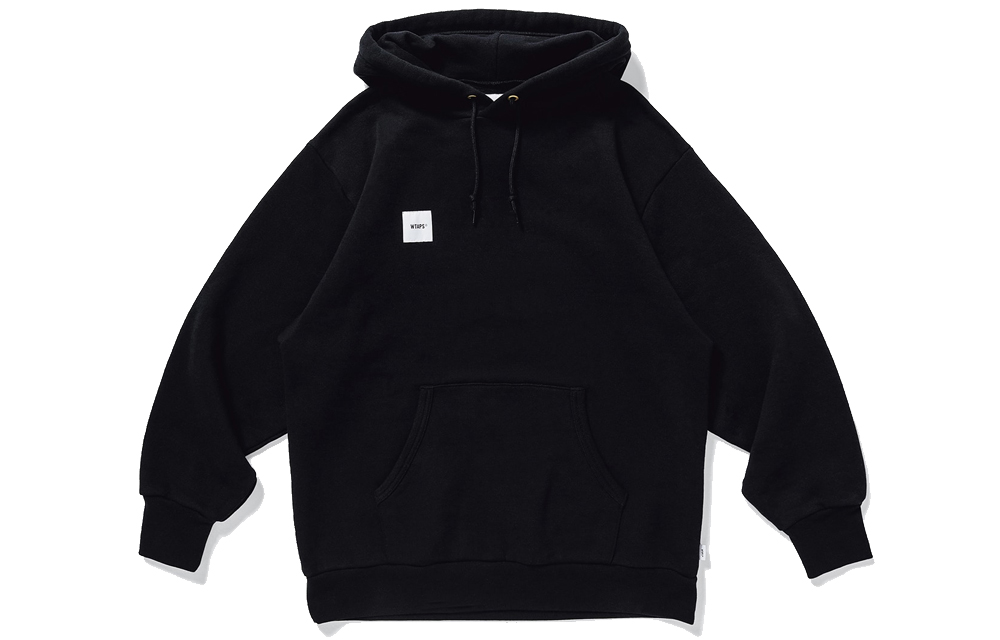 WTAPS Home Base Hoodie Black Unisex with Chest Patch Design 201ATDT-CSM21-BLACK