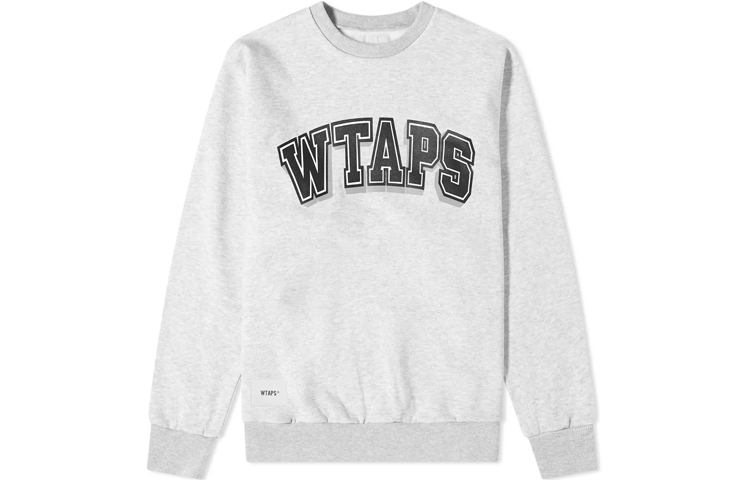 Order WTAPS Letter Print Pullover Sweatshirt Unisex Light Grey 201ATDT-CSM17