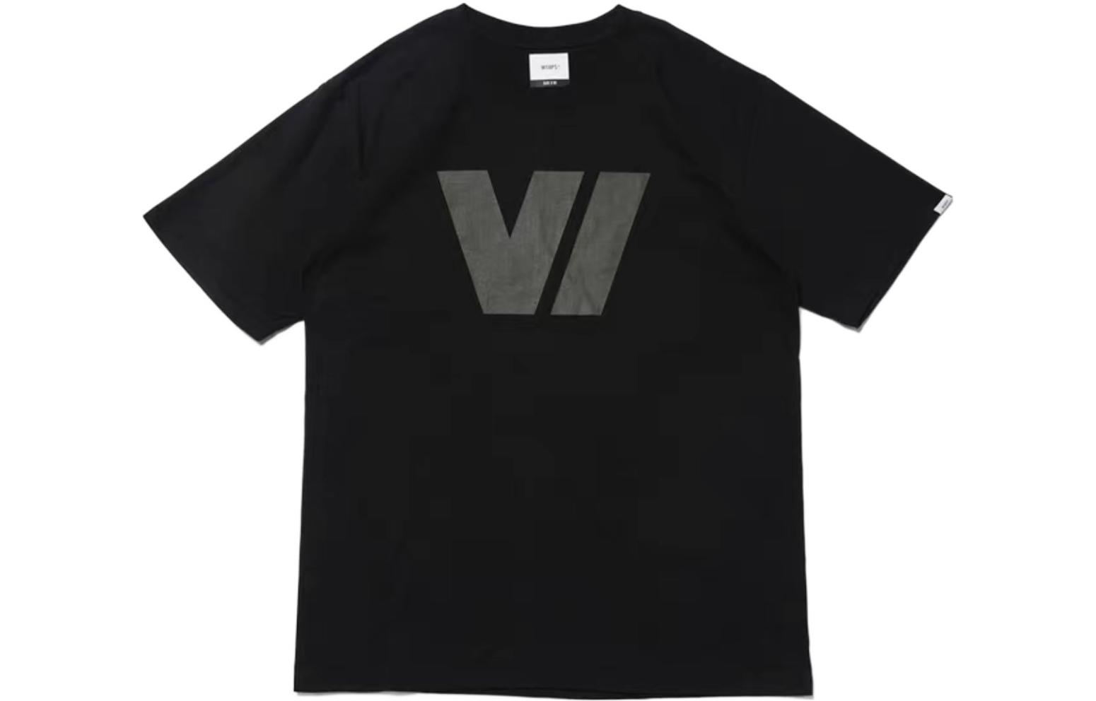 Order WTAPS Letter Printed Short Sleeve Casual T-Shirt Black - 211PCDT-ST08S