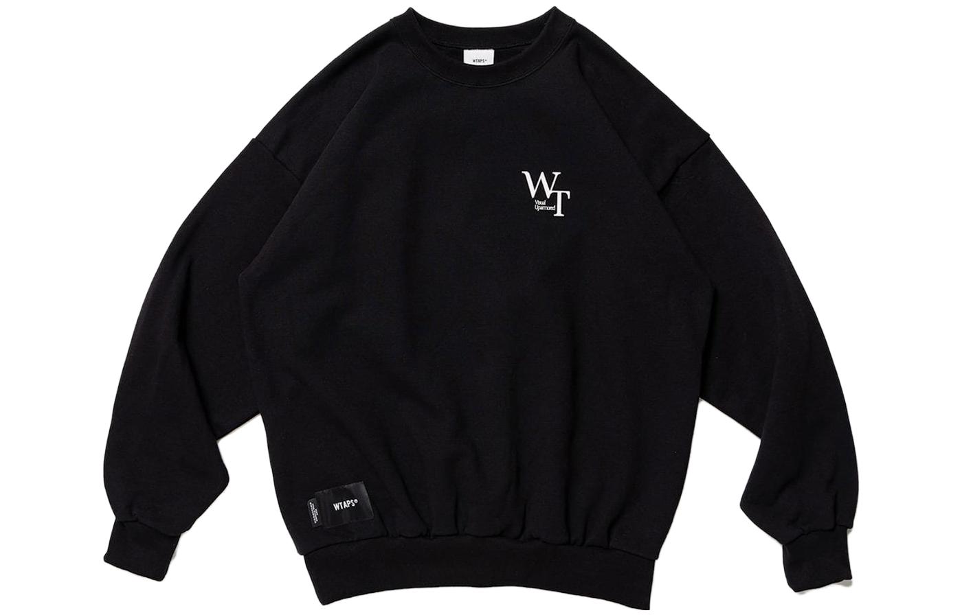 WTAPS Letterprint Crewneck Pullover Sweatshirt Black 222ATDT-CPM02S-BLACK