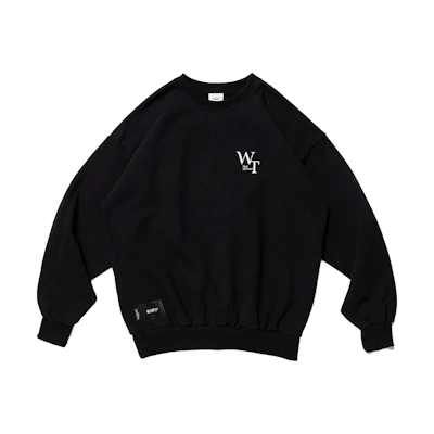WTAPS Letterprint Crewneck Pullover Sweatshirt Black 222ATDT-CPM02S-BLACK