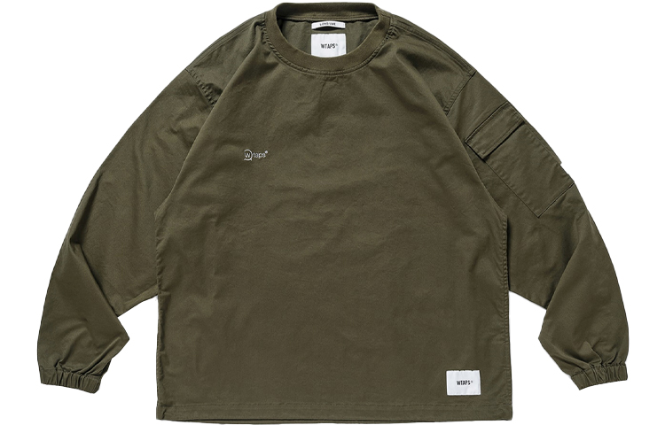 WTAPS Logo Embroidered Crewneck Loose Fit Long Sleeve T-Shirt Men’s. 212BRDT-SHM05