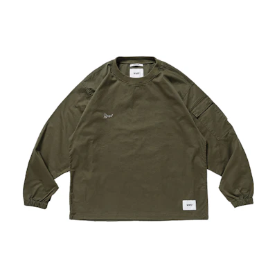 WTAPS Logo Embroidered Crewneck Loose Fit Long Sleeve T-Shirt Men’s. 212BRDT-SHM05