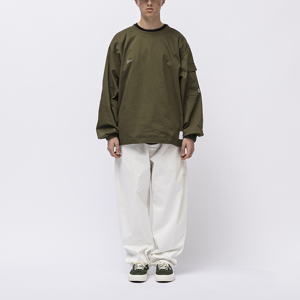 Shop WTAPS Logo Embroidered Crewneck Loose Fit Long Sleeve T-Shirt Men’s. 212BRDT-SHM05