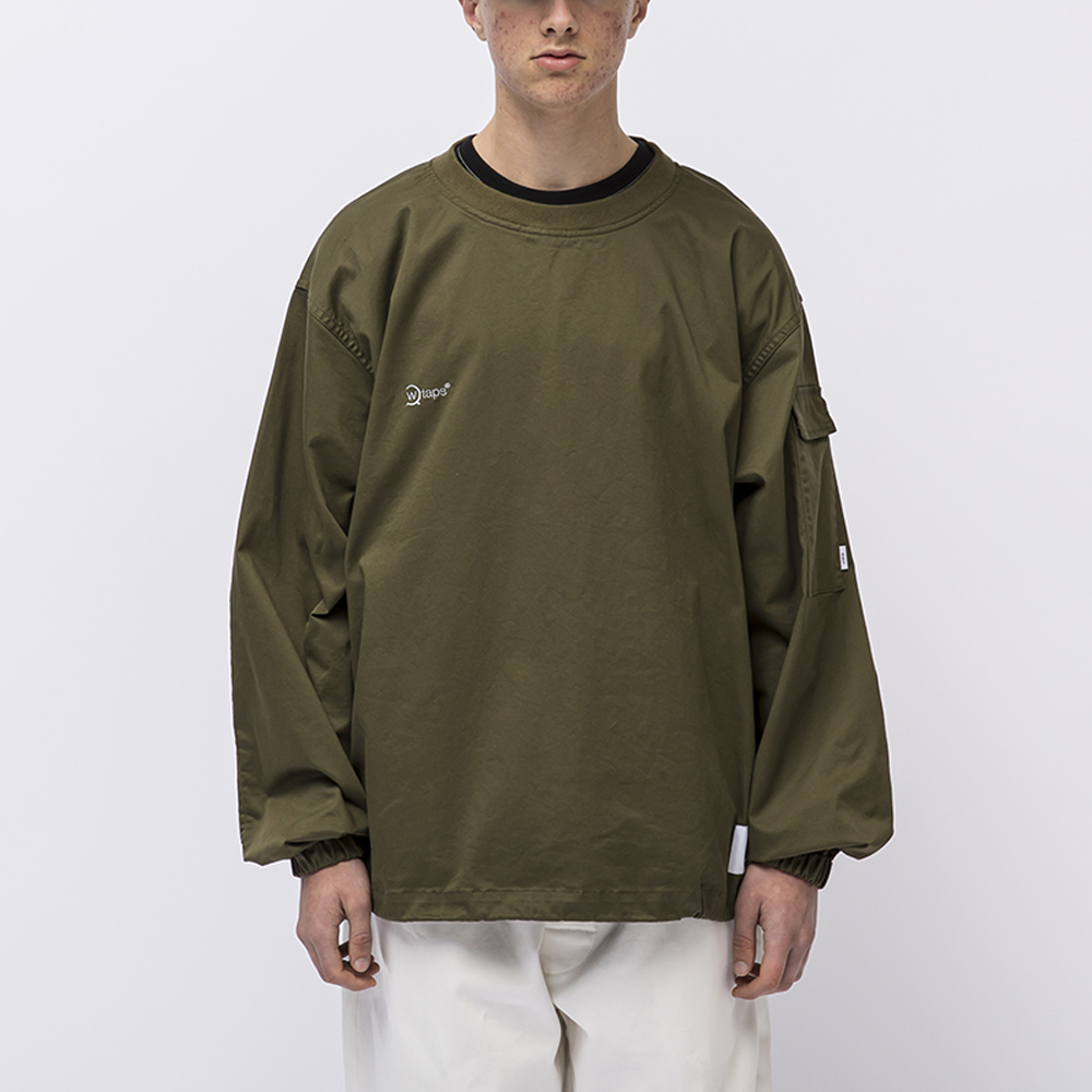 Sizing WTAPS Logo Embroidered Crewneck Loose Fit Long Sleeve T-Shirt Men’s. 212BRDT-SHM05