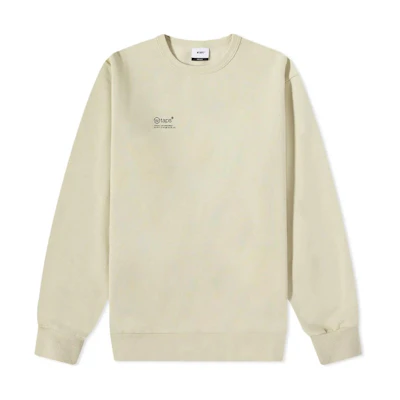 WTAPS Logo Graphic Crewneck Long Sleeve Sweatshirt Champagne - 212ATDT-CP02S-SA