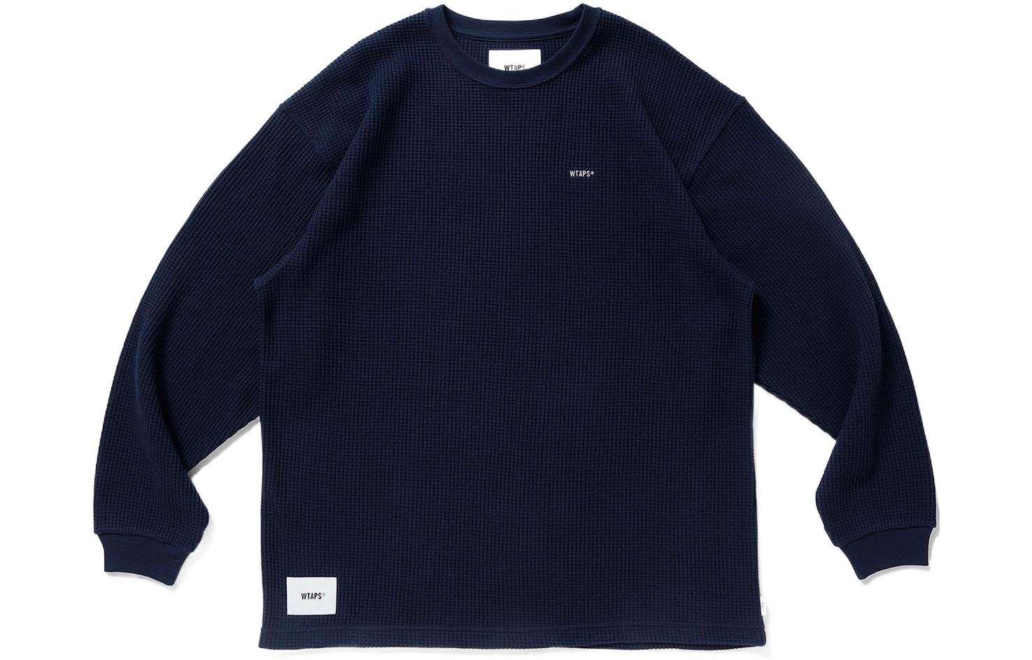 WTAPS Logo Print Pullover Crewneck Sweatshirt Blue 222ATDT-CSM15