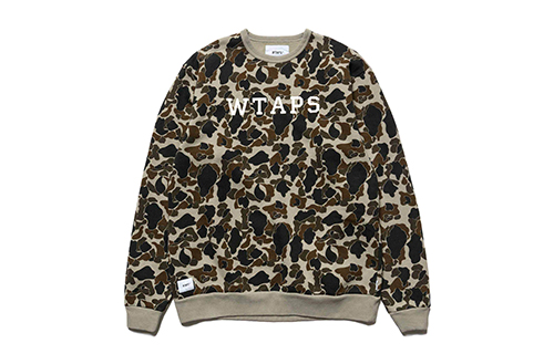 WTAPS Loose Fit Camouflage Pullover Sweatshirt Mens Green Camo 182ATDT-CSM03S