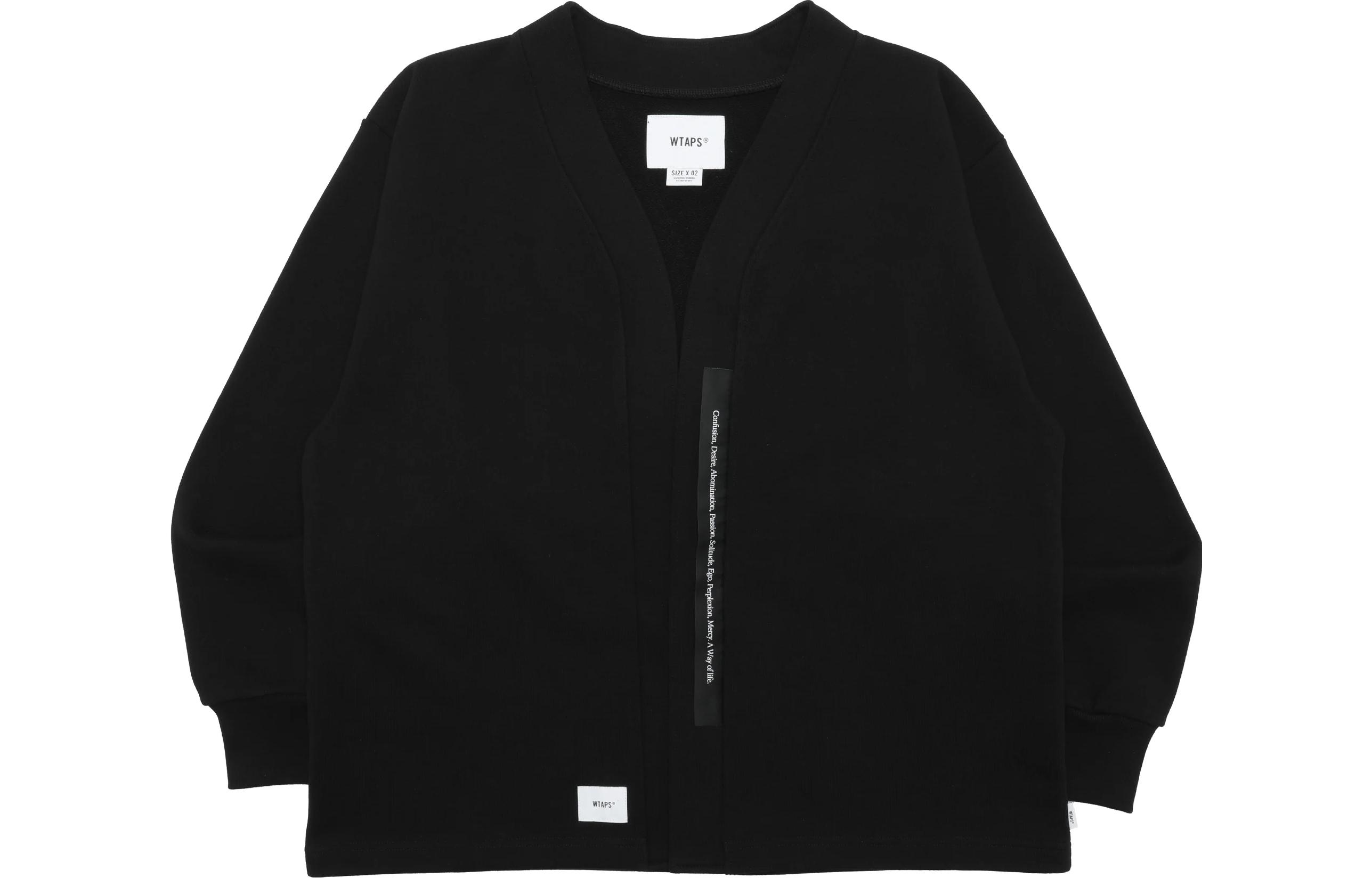 WTAPS Loose Fit Letter Print Long Sleeve Jacket Black 231ATDT-CSM15
