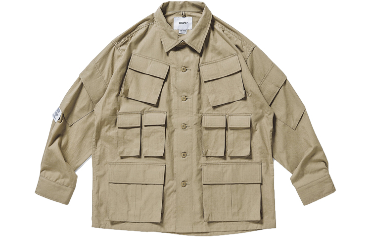 Order WTAPS 모듈러 멀티포켓 코튼 립스탑 셔츠 남성용 긴팔 202BRDT-SHM02