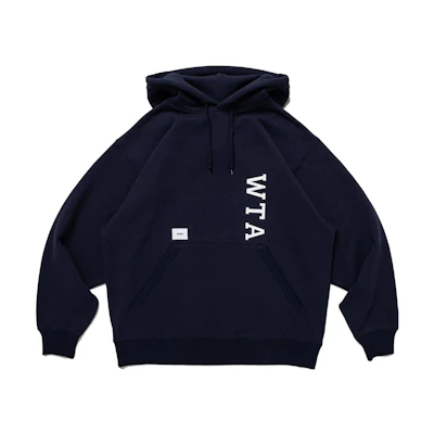 WTAPS Navy Blue Logo Print Hoodie Unisex Long Sleeve Pullover 231ATDT-CSM01-NAVY