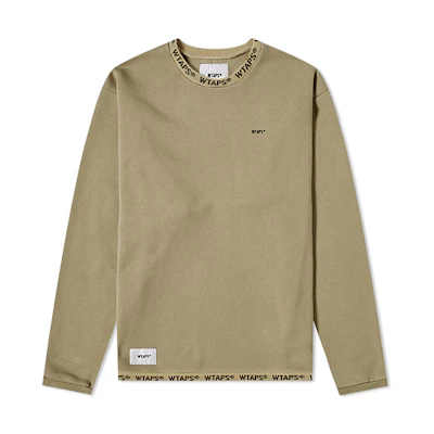 WTAPS Olive Green Crewneck Long Sleeve Sweatshirt Men 201ATDT-CSM30