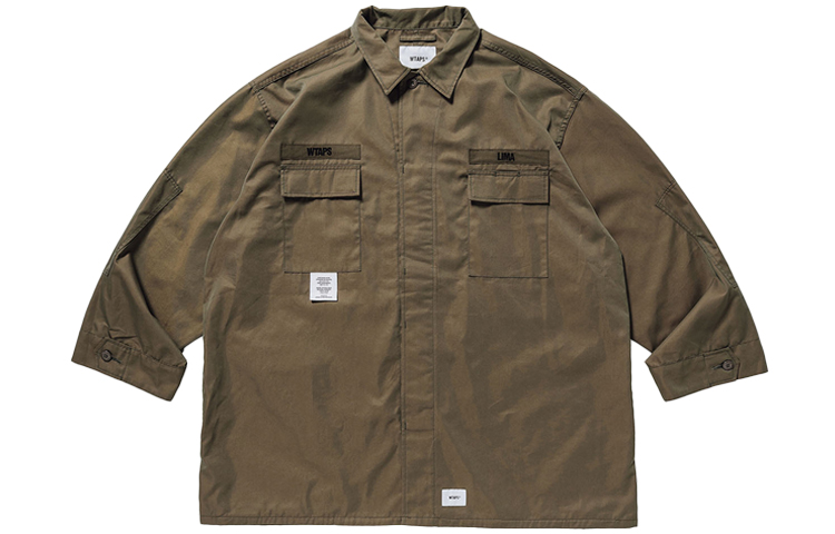 WTAPS Olive Logo Patch Utility Jacket Unisex 201WVDT-JKM04