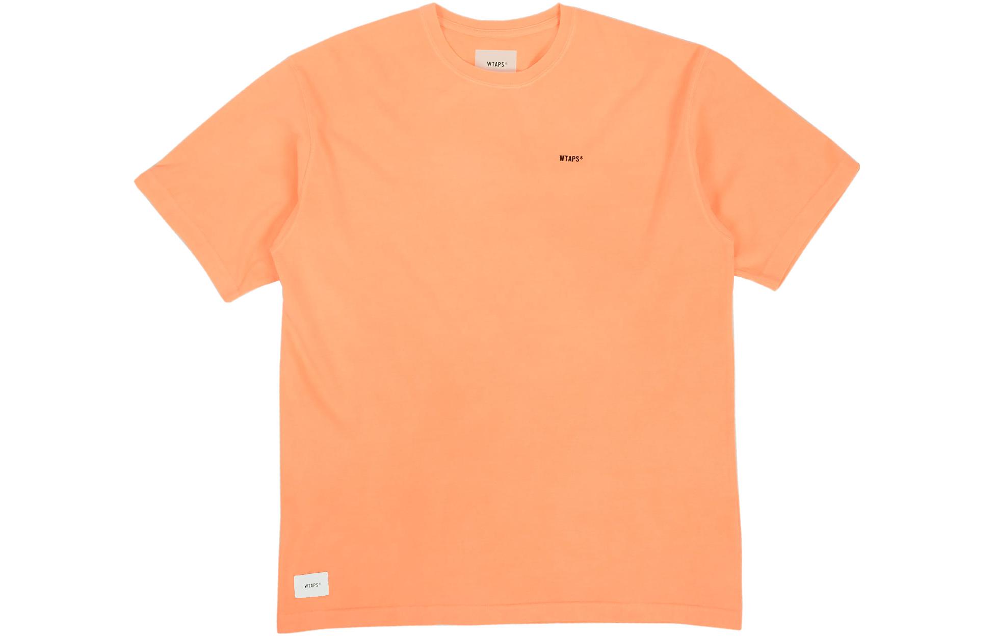 WTAPS Orange Unisex Logo Graphic Crewneck T-Shirt 211ATDT-CSM04