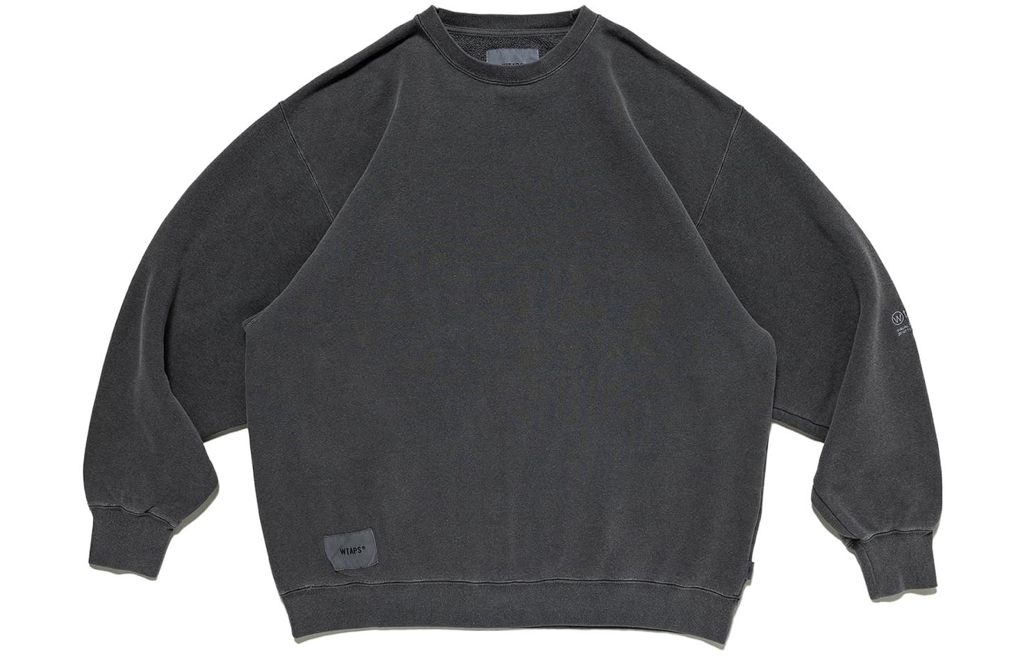 WTAPS Plain Crewneck Loose Fit Sweatshirt Men’s Black/Grey. 231ATDT-CSM16