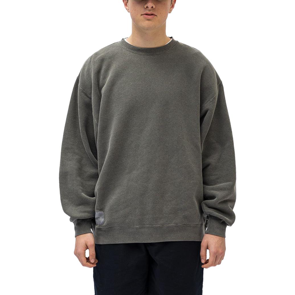 Shop WTAPS Plain Crewneck Loose Fit Sweatshirt Men’s Black/Grey. 231ATDT-CSM16