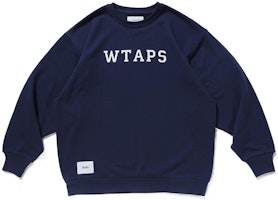 WTAPS Plain Navy Blue Pullover Crewneck Sweatshirt 221ATDT-CSM18 WTAPS Plain Navy Blue Pullover Crewneck Sweatshirt 221ATDT-CSM18