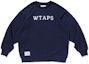 Buy WTAPS Plain Navy Blue Pullover Crewneck Sweatshirt 221ATDT-CSM18