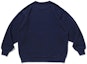 Shop WTAPS Plain Navy Blue Pullover Crewneck Sweatshirt 221ATDT-CSM18