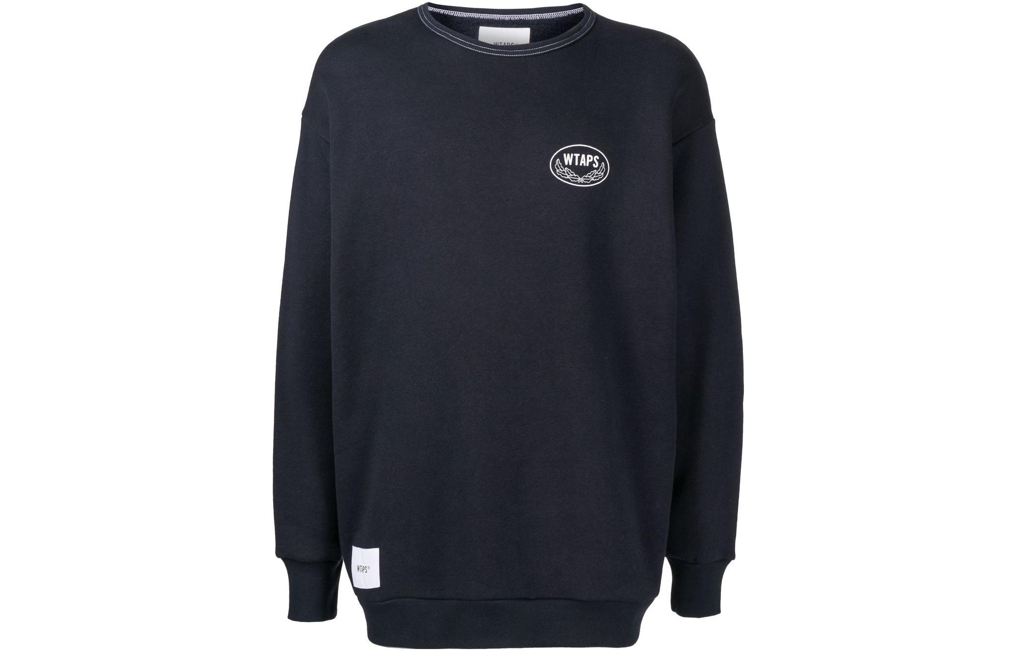 WTAPS Printed Logo Pullover Sweatshirt Black 212ATDT-CSM28