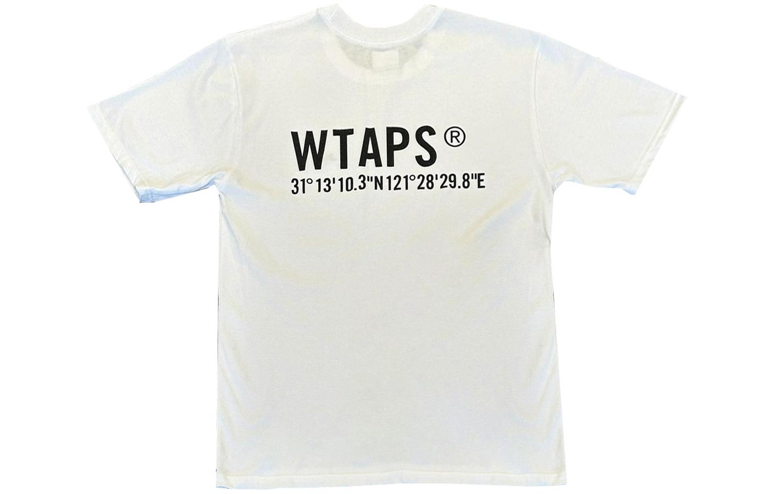 WTAPS Shanghai Exclusive Letter Print White Crew Neck T-Shirt Unisex 241PCDT-ST02S