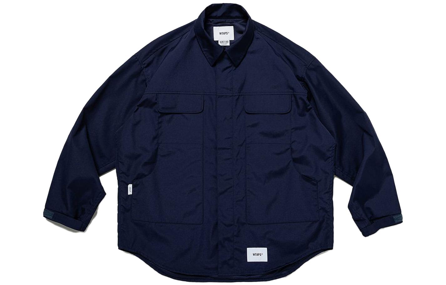 WTAPS Solid Color Button-Up Long Sleeve Jacket Blue () 231WVDT-JKM01