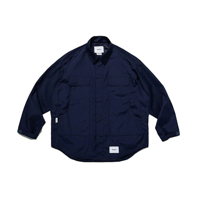 WTAPS Solid Color Button-Up Long Sleeve Jacket Blue () 231WVDT-JKM01