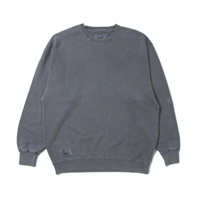 WTAPS Solid Color Crewneck Long Sleeve Sweatshirt Grey 231ATDT-CSM16-BLK