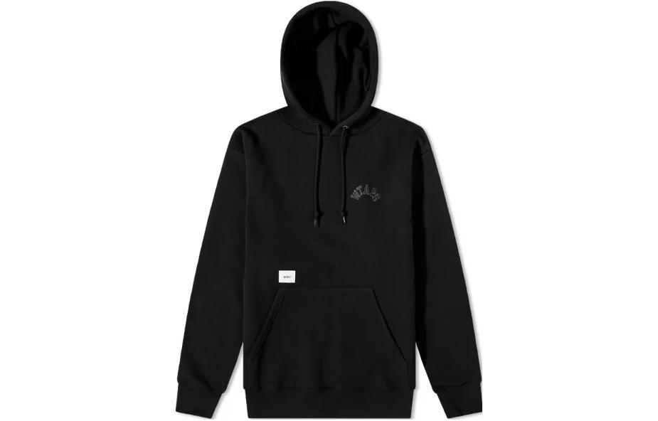 WTAPS Solid Color Embroidered Hoodie Black Long Sleeve 212ATDT-CSM15-BLK