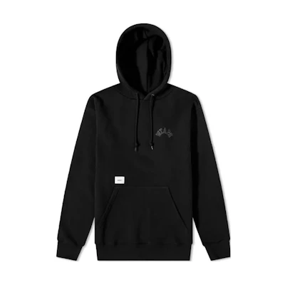 WTAPS Solid Color Embroidered Hoodie Black Long Sleeve 212ATDT-CSM15-BLK