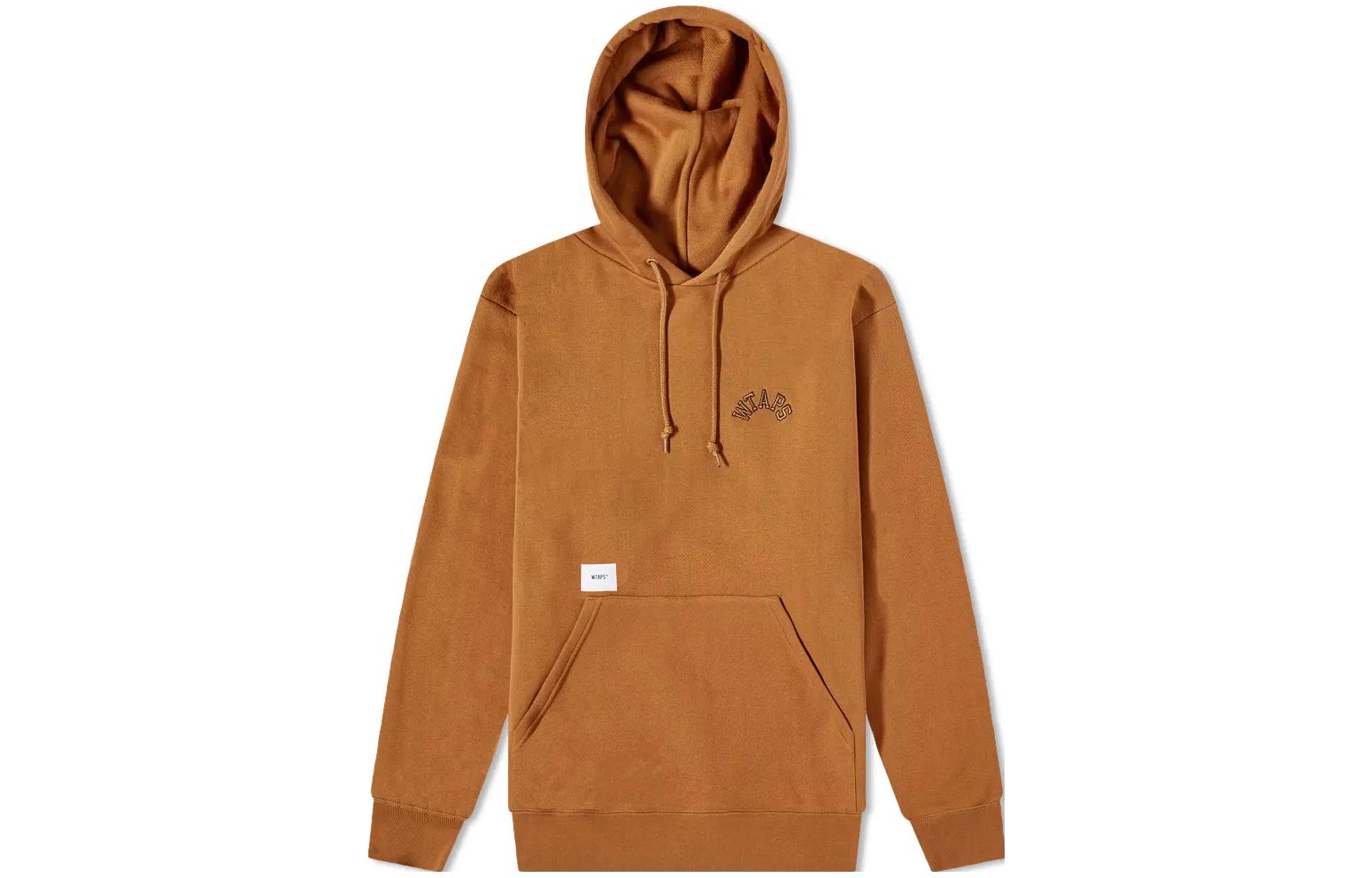 WTAPS Solid Color Embroidered Hoodie Brown Long Sleeve 212ATDT-CSM15-BRW