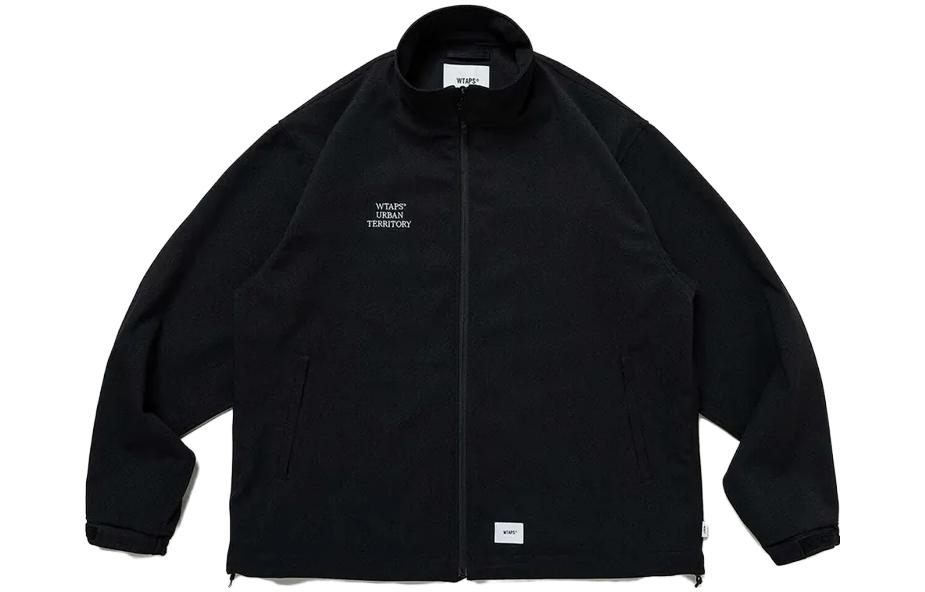 WTAPS Solid Color Letter Print Zip Jacket Black  Outerwear 231BRDT-JKM01-BK