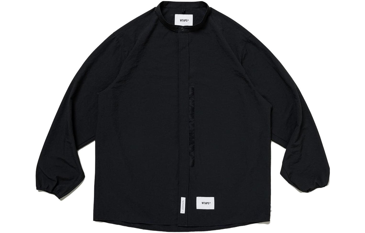 WTAPS Solid Color Zip-Up Jacket Black Long Sleeve Outerwear 231TQDT-SHM01