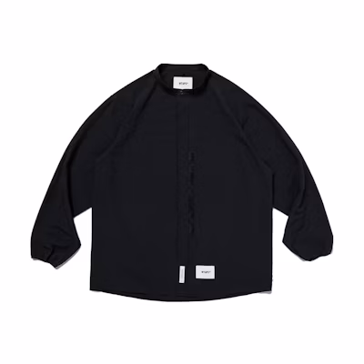 WTAPS Solid Color Zip-Up Jacket Black Long Sleeve Outerwear 231TQDT-SHM01