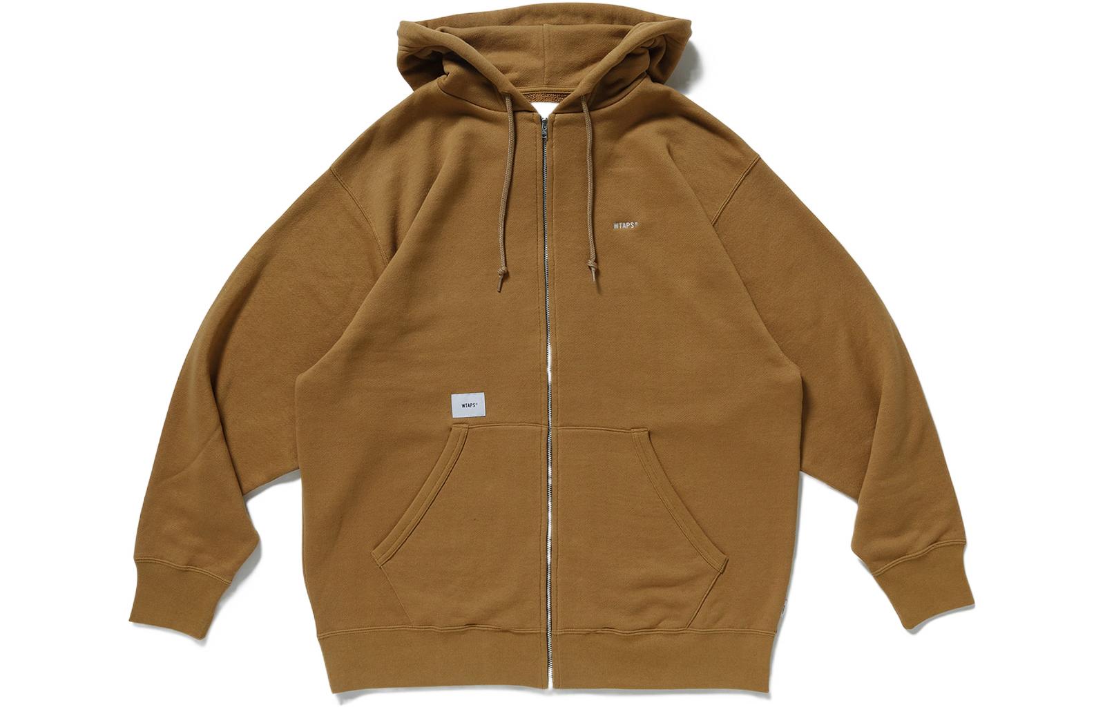 WTAPS Solid Color Zip Hoodie with Drawstring for Men 221ATDT-CSM10