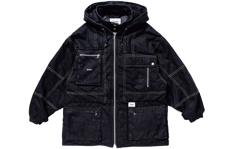 WTAPS Solid Denim Hoodie Jacket Unisex Indigo Color 192WVDT-JKM07-IN