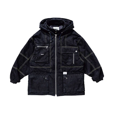 WTAPS Solid Denim Hoodie Jacket Unisex Indigo Color 192WVDT-JKM07-IN